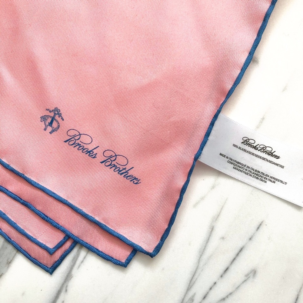 Brooks Brothers Silk Pocket Square Pink